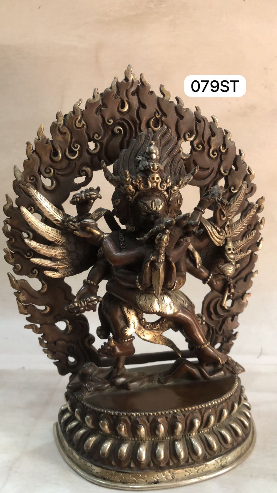 Handcrafted copper Buddha statue